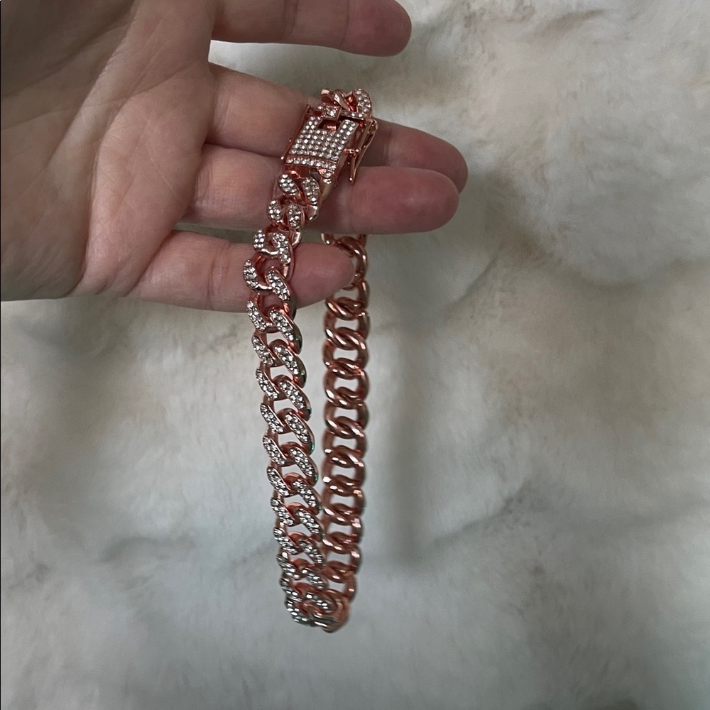 Rose Gold Chain for your dog or cat  with Rhinestones
